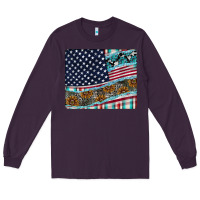 Plum American Flag Mouse Pad Long Sleeve Tee - CowhideDigitalArt