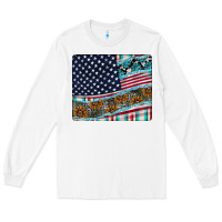White American Flag Mouse Pad Long Sleeve Tee - CowhideDigitalArt