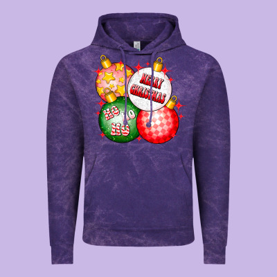 Merry Christmas Ball Vintage Hoodie Designed By Cowhidedigitalart