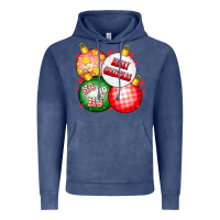 Vintage Denim merry christmas ball Vintage Hoodie - CowhideDigitalArt