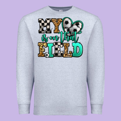 My Heart Is On That Field Soccer Premium Sweatshirt Designed By Jasminsmagicworld
