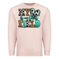 Pale Pink my heart is on that field soccer Premium Sweatshirt - Jasminsmagicworld