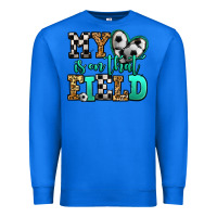 True Royal my heart is on that field soccer Premium Sweatshirt - Jasminsmagicworld