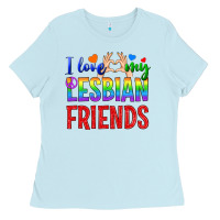 Baby Blue I Love My Lesbian Friends Ladies Tee - BundleAndBundleShop