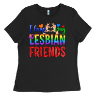 Black I Love My Lesbian Friends Ladies Tee - BundleAndBundleShop