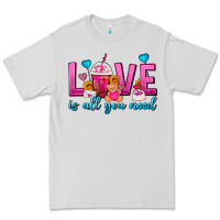Dove Grey Love Is All You Need Valentines Day Frappe Coffee Premium Tee - FaDigitalArtStudio