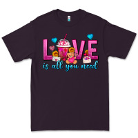 Plum Love Is All You Need Valentines Day Frappe Coffee Premium Tee - FaDigitalArtStudio
