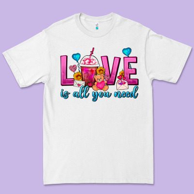 Love Is All You Need Valentines Day Frappe Coffee Premium Tee Designed By Fadigitalartstudio