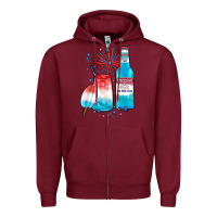 Burgundy th of july drinks, american ice Zipper Hoodie - JahusDesignShop