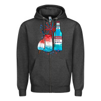 Charcoal Heather th of july drinks, american ice Zipper Hoodie - JahusDesignShop