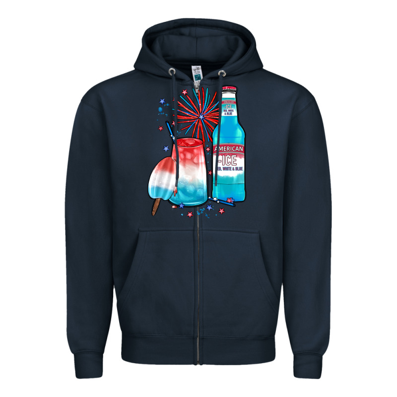 Th Of July Drinks, American Ice Zipper Hoodie by JahusDesignShop | Teevron