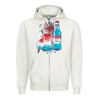 Oatmeal Heather th of july drinks, american ice Zipper Hoodie - JahusDesignShop