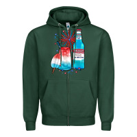 Sports Green th of july drinks, american ice Zipper Hoodie - JahusDesignShop