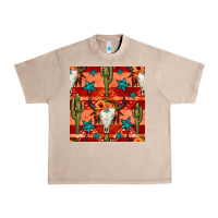 French Oak bull skull cactus seamless pattern Urban Heavy Tee - BundleAndBundleShop