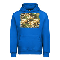 Cobalt leopard camo pattern background Urban Hoodie - Jasminsmagicworld