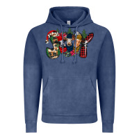 Vintage Denim joy Christmas cows Vintage Hoodie - CowhideDigitalArt