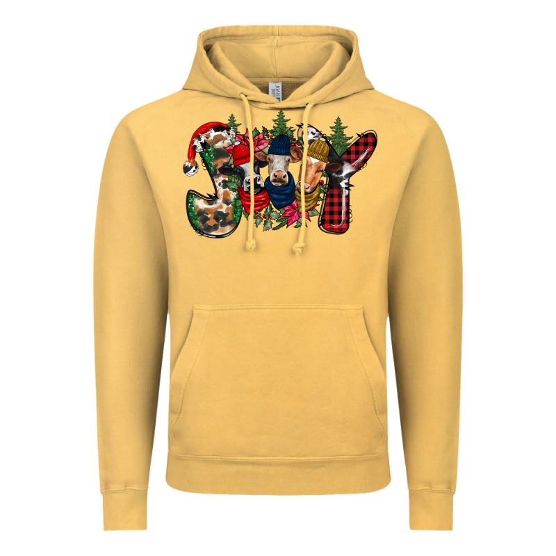 Joy Christmas Cows Vintage Hoodie by CowhideDigitalArt | Teevron