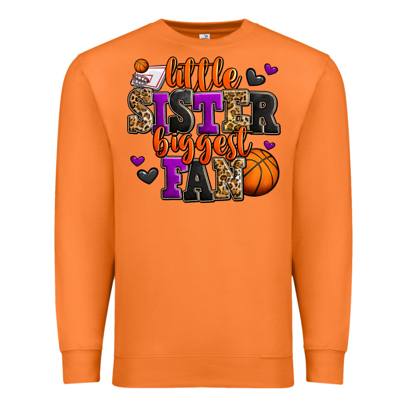 Little Sister Biggest Fan Basketball Premium Sweatshirt by Jasminsmagicworld | Teevron