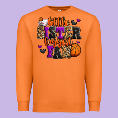 Little Sister Biggest Fan Basketball Premium Sweatshirt Designed By Jasminsmagicworld