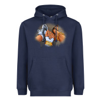 Navy Sneaker and heel afro woman Heavyweight Hoodie - RanaPortraitStore