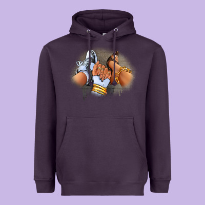 Sneaker And Heel Afro Woman Heavyweight Hoodie Designed By Ranaportraitstore