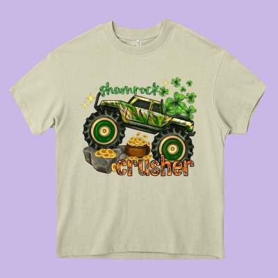 Shamrock Crusher St. Patrick's Day Heavy Core Tee Designed By Howdyjamesfarm