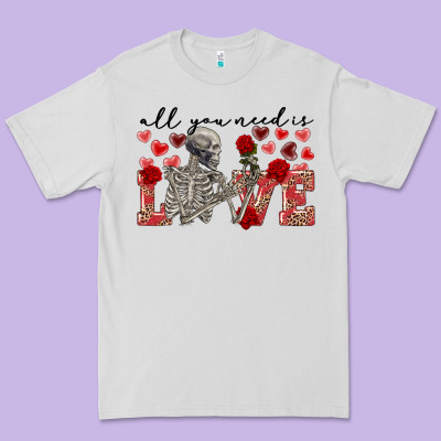 Skeleton All You Need Is Love Premium Tee Designed By Fadigitalartstudio