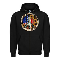 Black Peace sign Zipper Hoodie - JahusDesignShop