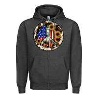 Charcoal Heather Peace sign Zipper Hoodie - JahusDesignShop
