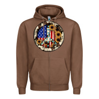 Chestnut Peace sign Zipper Hoodie - JahusDesignShop