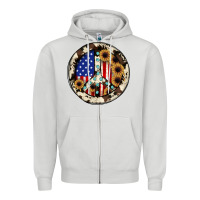 Dove Grey Peace sign Zipper Hoodie - JahusDesignShop