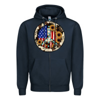 Navy Peace sign Zipper Hoodie - JahusDesignShop