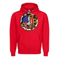 Red Peace sign Zipper Hoodie - JahusDesignShop