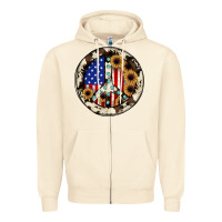 Sandshell Peace sign Zipper Hoodie - JahusDesignShop