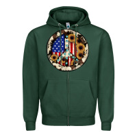 Sports Green Peace sign Zipper Hoodie - JahusDesignShop