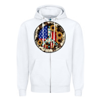 White Peace sign Zipper Hoodie - JahusDesignShop