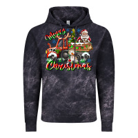 Cloud Black Merry Christmas  tractor Vintage Hoodie - CowhideDigitalArt