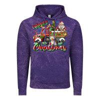 Cloud Purple Merry Christmas  tractor Vintage Hoodie - CowhideDigitalArt