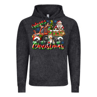 Vintage Black Merry Christmas  tractor Vintage Hoodie - CowhideDigitalArt