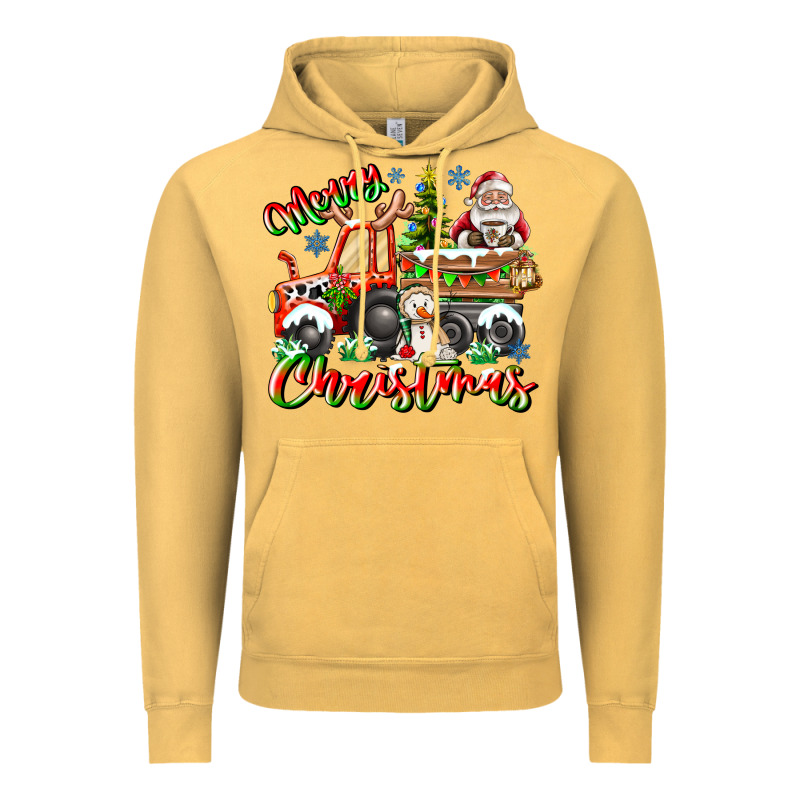 Merry Christmas  Tractor Vintage Hoodie by CowhideDigitalArt | Teevron