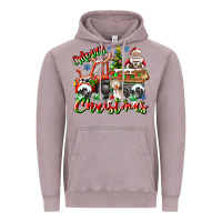 Vintage Zinc Merry Christmas  tractor Vintage Hoodie - CowhideDigitalArt