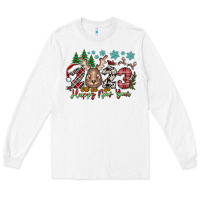 White 2023 Happy New Year Long Sleeve Tee - CowhideDigitalArt