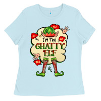 Baby Blue im the chatty elf Ladies Tee - FaDigitalArtStudio