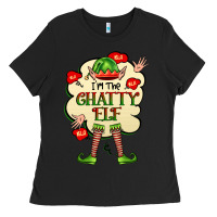 Black im the chatty elf Ladies Tee - FaDigitalArtStudio