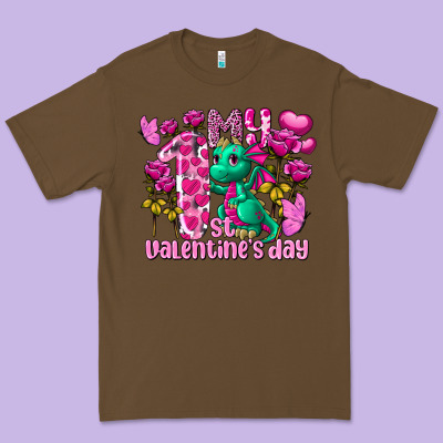 My First Valentine's Day Dragon Premium Tee Designed By Fadigitalartstudio