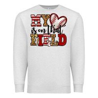 Oatmeal Heather my heart is on that field baseball Premium Sweatshirt - Jasminsmagicworld