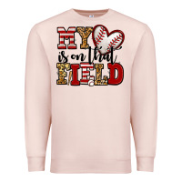 Pale Pink my heart is on that field baseball Premium Sweatshirt - Jasminsmagicworld