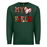 Sports Green my heart is on that field baseball Premium Sweatshirt - Jasminsmagicworld