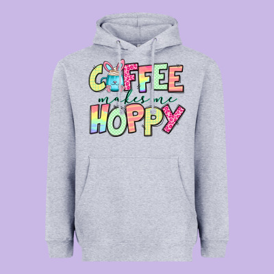 Coffee Makes Me Hoppy Easter Heavyweight Hoodie Designed By Jasminsmagicworld