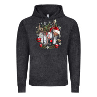 Vintage Black Merry Christmas Vintage Hoodie - CowhideDigitalArt